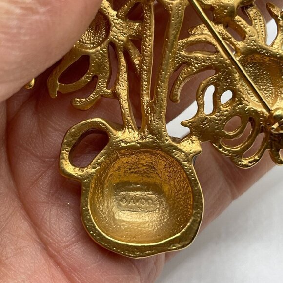 Vintage Yves Saint Laurent Avon 70s Van Gogh Sunflowers Enamel Gold Brooch Pin - Picture 7 of 7